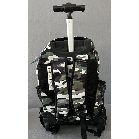 Travelers Club 18-inch Rolling Backpack Camouflage Telescopic handle wheels - Picture 4 of 16